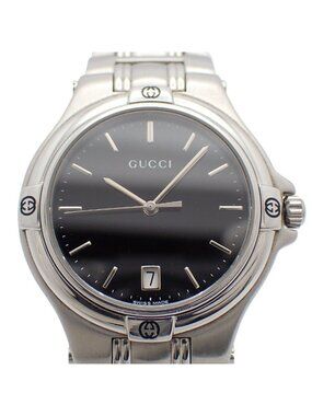 Gucci Quartz Watch Black Dial SS